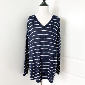 Merona Navy & White Striped Sweater